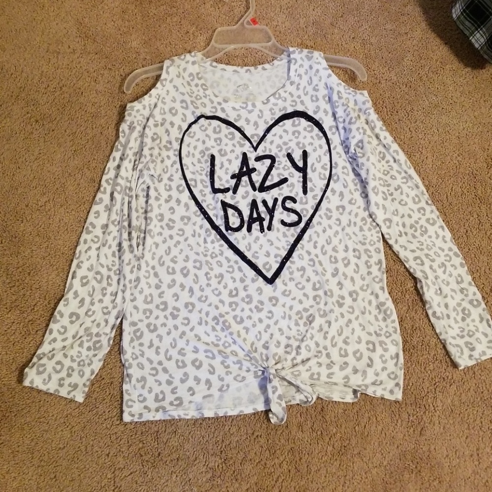 Justice Cold Shoulder Tie-Front Top